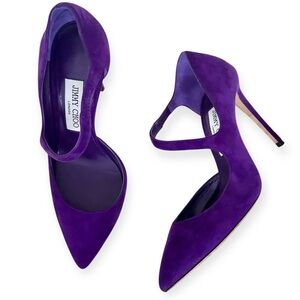 Jimmy Choo Davos 100 Suede Purple Pump Size 37 7 US